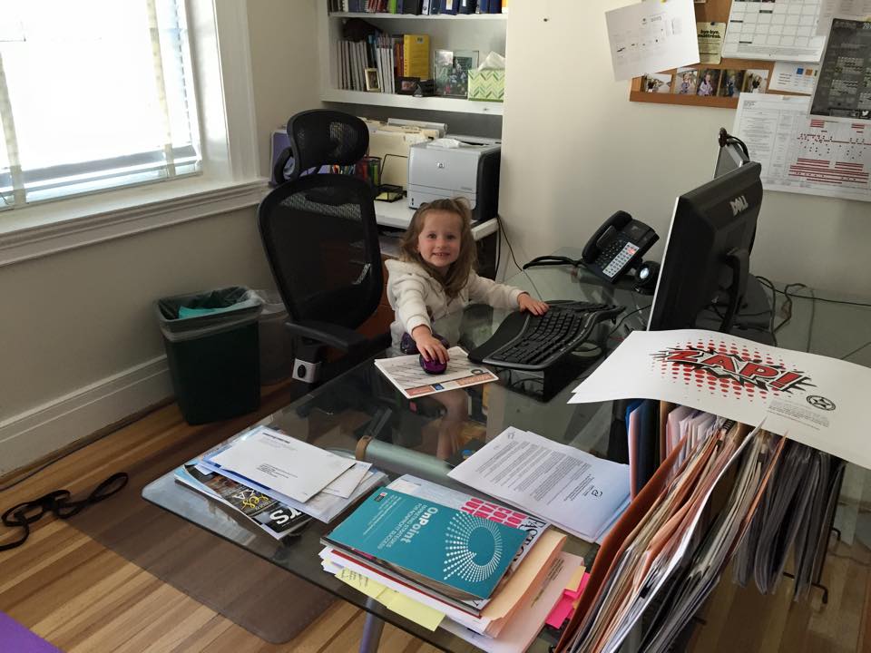 Anna at my desk